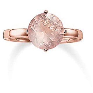 Natural rose quartz Stone Lab Certified gold plated 7 Carat Adjustable Ring by JAIPUR GEMSTONE