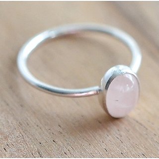 7.25 Ratti silver Original rose quartz  Ring Lab Certified Stone by JAIPUR GEMSTONE