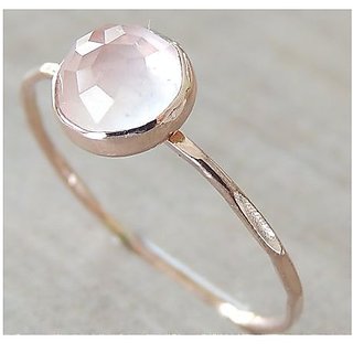 100% Original rose quartz 6.5 Ratti Natural rose quartz /Gold plated Ring by JAIPUR GEMSTONE