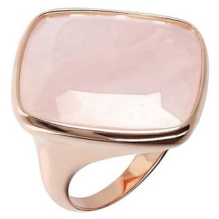 Natural rose quartz Stone 7 Ratti 100 % Certified gold plated Ring by JAIPUR GEMSTONE