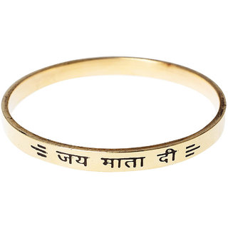 KESAR ZEMS Gold Plated Jay Mata Di Kada For Unisex (Size2.8 Inche) Golden.