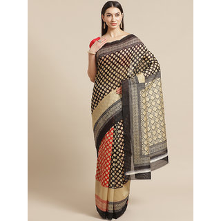 Sharda Creation Red And Black Polka Dot Print Saree - Sarees | Buy online on ZillyBuy