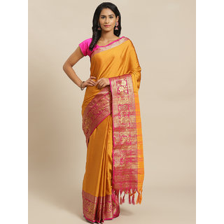 Sharda Creation Mustard And Pink Embellished Saree - Sarees | Buy online on ZillyBuy