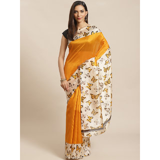 Sharda Creation Yellow Animal Print Saree - Sarees | Buy online on ZillyBuy