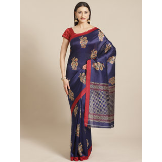 Sharda Creation Blue Flower Mysore Silk Saree - Sarees | Buy online on ZillyBuy