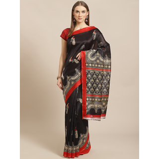 Sharda Creation Black Animal Print Saree - Sarees | Buy online on ZillyBuy