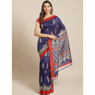 Sharda Creation Blue Animal Print Saree - Sarees | Buy online on ZillyBuy