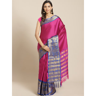 Sharda Creation Wine And Blue Embellished Saree - Sarees | Buy online on ZillyBuy