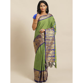 Sharda Creation Green And Pink Embellished saree - Sarees | Buy online on ZillyBuy