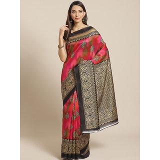 Sharda Creation Pink And Black Mysore Silk Saree - Sarees | Buy online on ZillyBuy