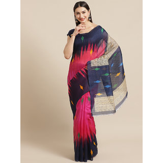 Sharda Creation Pink And Blue Bhagalpuri Silk Saree - Sarees | Buy online on ZillyBuy