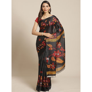 Sharda Creation Black Animal Printed Saree - Sarees | Buy online on ZillyBuy