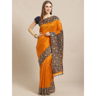 Sharda Creation Yellow Kalamkari Print saree - Sarees | Buy online on ZillyBuy