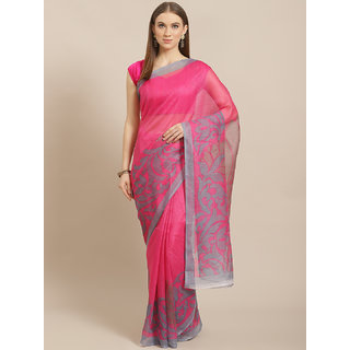 Sharda Creation Pink Animal Print Saree - Sarees | Buy online on ZillyBuy