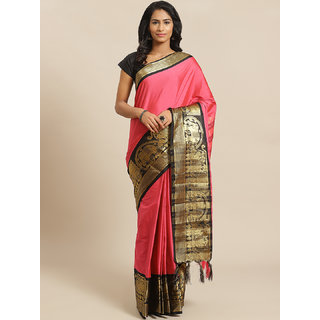 Sharda Creation Pink And Black Embellished saree - Sarees | Buy online on ZillyBuy