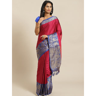 Sharda Creation Wine And Blue Embellished saree - Sarees | Buy online on ZillyBuy