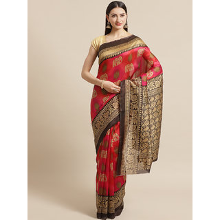 Sharda Creation Pink Animal Printed Saree - Sarees | Buy online on ZillyBuy