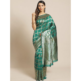 Sharda Creation Green And Silver Embellished saree - Sarees | Buy online on ZillyBuy