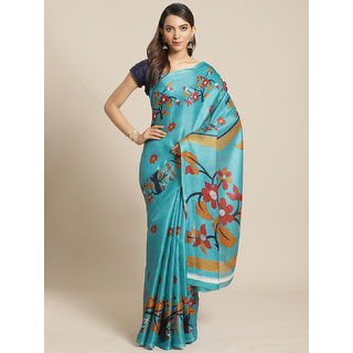 Sharda Creation Blue Animal Print Saree - Sarees | Buy online on ZillyBuy