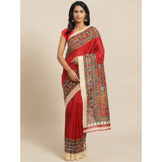 Sharda Creation Red Printed Saree - Sarees | Buy online on ZillyBuy