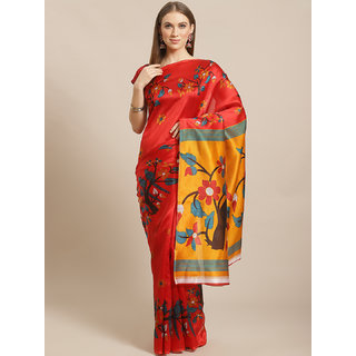 Sharda Creation Red Silk Saree - Sarees | Buy online on ZillyBuy