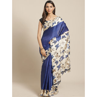 Sharda Creation Navy Blue Mysore Silk Saree - Sarees | Buy online on ZillyBuy