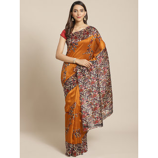 Sharda Creation Yellow Kalamkari Print saree - Sarees | Buy online on ZillyBuy