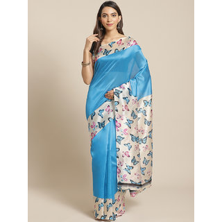 Sharda Creation Blue Animal Print Saree - Sarees | Buy online on ZillyBuy