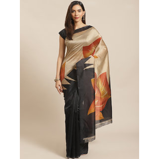 Sharda Creation Black Animal Print Saree - Sarees | Buy online on ZillyBuy