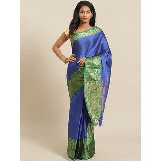 Sharda Creation Blue And Green Embellished Saree - Sarees | Buy online on ZillyBuy