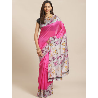 Sharda Creation Pink Animal Print Saree - Sarees | Buy online on ZillyBuy