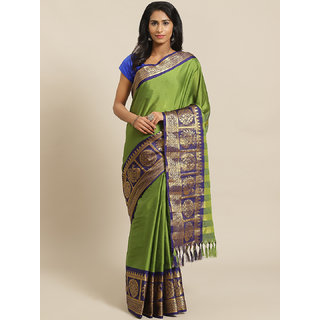 Sharda Creation Green And Blue Embellished Saree - Sarees | Buy online on ZillyBuy
