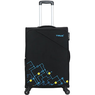 timus flash 4 wheel 65 cm black suitcase luggage trolley