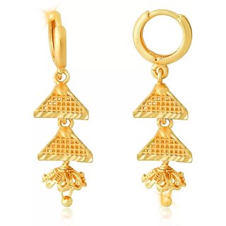 Tradtional 1gm  2 step jumkhi gold n micron plated - Earrings | Buy online on ZillyBuy