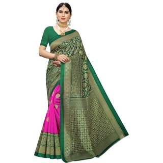 Sharda Creation Pink And Green Colour Mysore Silk Saree - Sarees | Buy online on ZillyBuy