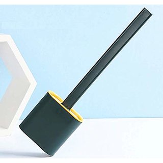 DHANVI ENTERPRISE Silicone Toilet Brush with Holder Stand, Brush for Bathroom Cleaning(MULTICOLOUR) multicolor