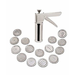 Right traders tainless Steel Kitchen Press Sev Chakli/Murukku/Sancha Maker Machine Bhujiya Press with 15 Different Jalis - Cookware | Buy online on ZillyBuy