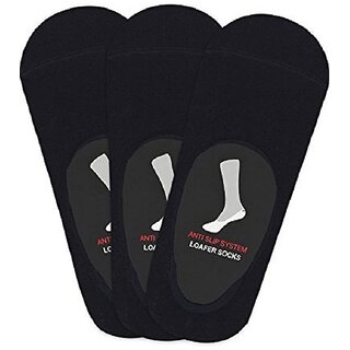 Eastern Club Anti-Slip Unisex Cotton Invisible No show Cotton Loafer Socks with anti slip silicon grip ( Pack of 3)
