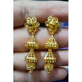 luv fashion Tradtional 1gm jumkhi gold n micron plated - Earrings | Buy online on ZillyBuy
