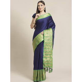 Sharda Creation Women's Navy Embellished With Blouse Saree - Sarees | Buy online on ZillyBuy