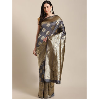 Sharda Creation Women's Grey Embellished With Blouse Saree - Sarees | Buy online on ZillyBuy