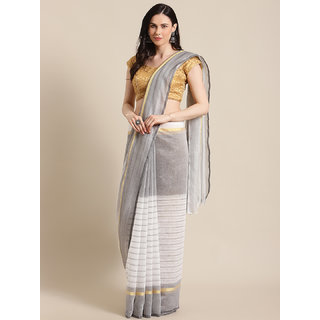Sharda Creation Women's White Washed With Blouse Saree - Sarees | Buy online on ZillyBuy