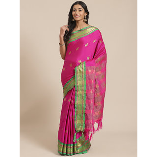 Sharda Creation Women's Pink Embellished With Blouse Saree - Sarees | Buy online on ZillyBuy