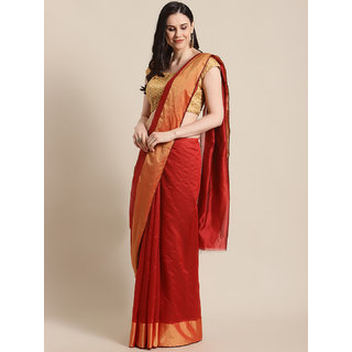 Sharda Creation Women's Red Washed With Blouse Saree - Sarees | Buy online on ZillyBuy