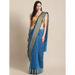 Sharda Creation Women's Blue Washed With Blouse Saree - Sarees | Buy online on ZillyBuy