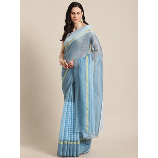 Sharda Creation Women's Sky Blue Washed With Blouse Saree - Sarees | Buy online on ZillyBuy