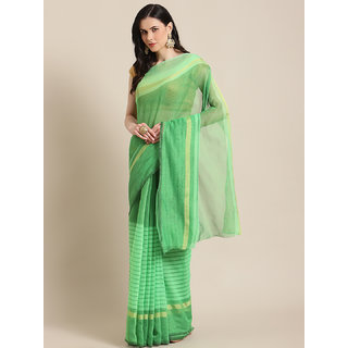 Sharda Creation Women's Green Washed With Blouse Saree - Sarees | Buy online on ZillyBuy