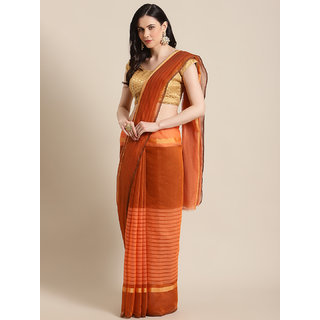 Sharda Creation Women's Orange Washed With Blouse Saree - Sarees | Buy online on ZillyBuy
