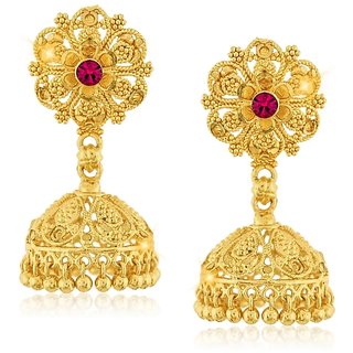 luv fashion Tradtional 1gm jumkhi gold n micron plated - Earrings | Buy online on ZillyBuy