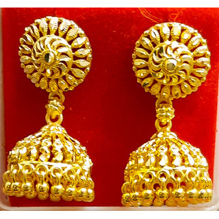 luv fashion Tradtional 1gm jumkhi gold n micron plated - Earrings | Buy online on ZillyBuy